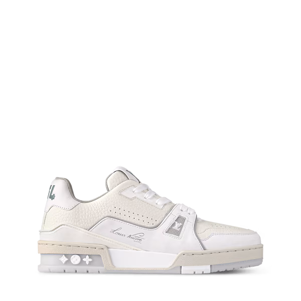 LV Trainer Sneaker Grained Calf Leather White
